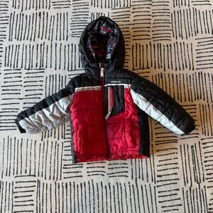 Black and Red Hooded Jacket Coat 3T